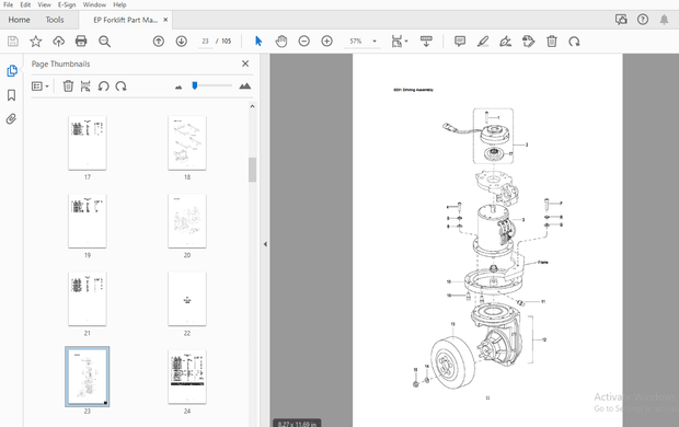 EP PDS25 ES10-22/12-25WA Electric Stacker Parts Manual – PDF DOWNLOAD