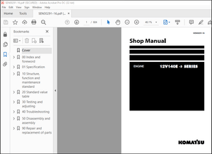 Komatsu 12V140E-3 Series Diesel Engine Shop Manual SEN00291-16 – PDF DOWNLOAD