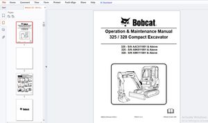 Bobcat 325 328 Compact Excavator Operation &amp; Maintenance Manual 6986939 – PDF DOWNLOAD