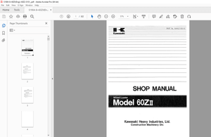 Kawasaki 60ZII WHEEL LOADER Shop Manual - PDF DOWNLOAD