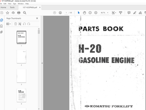 Komatsu Forklift H-20 Gasoline Engine Parts Manual HP20-PNE6 - PDF DOWNLOAD