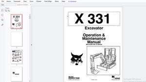 Bobcat X331 Excavator Operation &amp; Maintenance Manual (SN 512911001 &amp; Above) – PDF DOWNLOAD