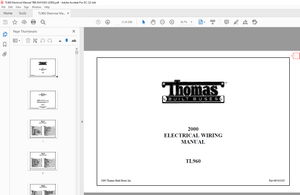 Thomas Built BUSES TL960 2000 ELECTRICAL WIRING MANUAL 85410265 