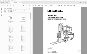 Drexel SL Series SwingMast Lift Truck Service &amp; Part Maintenance Manual – PDF DOWNLOAD