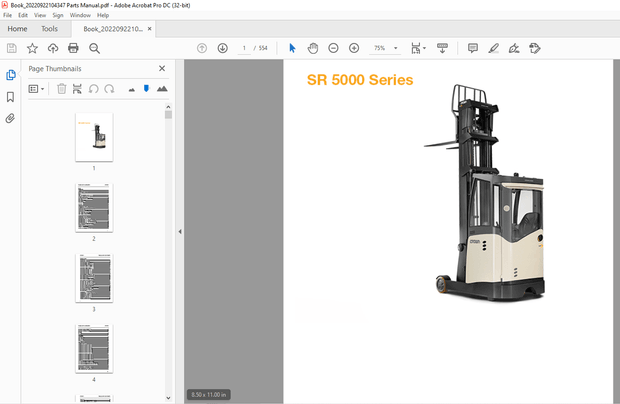 Crown Forklift SR 5000 Series Parts Manual – PDF DOWNLOAD