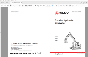 Sany SY55C3 SY55C9 SY60C1 Crawler Hydraulic Excavator Service Manual – PDF DOWNLOAD