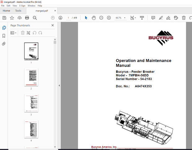 CAT Feeder Breaker 54-2183 Operation &amp; Maintenance Manual BI629487 - PDF DOWNLOAD