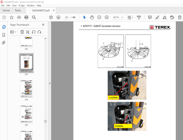 Terex DARUKHOZ CHALLENGER 3160 &amp; CHALLENGER 3180 Használati utasítás C8344080T2 – PDF DOWNLOAD