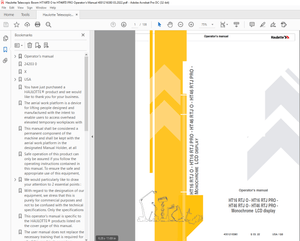 Haulotte Forklift HT16 RTJ O – HT16 RTJ PRO – HT46 RTJ O HT46 RTJ PRO – Operator’s Manual