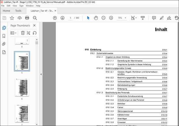 Liebherr Radlader L 550-1756 Servicehandbuch – PDF DOWNLOAD (German)