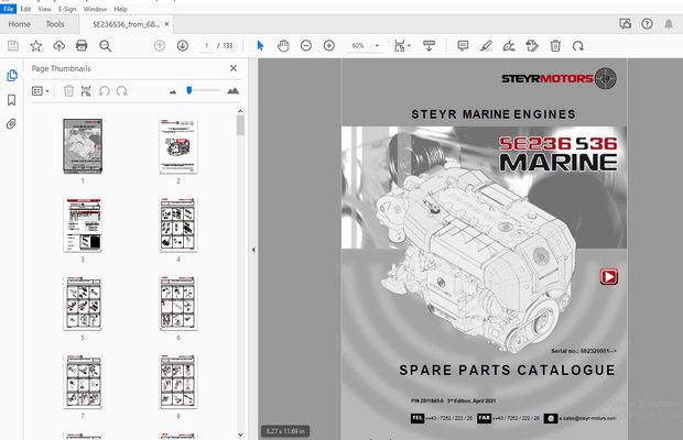 Steyr SE236S40 Marine Engines Parts Manual_682320001 –  PDF DOWNLOAD