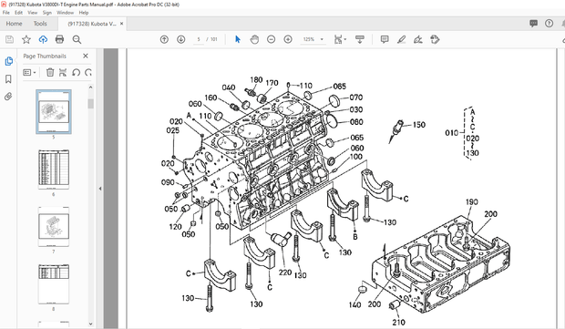 Kubota V3800DI-T Engine Parts Manual 917328 – PDF DOWNLOAD