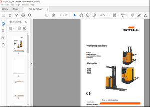 STILL STED forklift Alarms list SU20 SV12 SD20 Workshop Manual – PDF DOWNLOAD