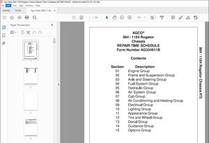 Ag Chem 984 1184 Rogator Chassis Repair Time Schedule Manual_AG334911B – PDF DOWNLOAD