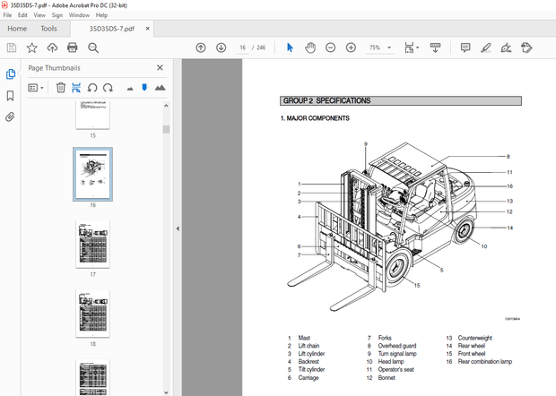 Hyundai Forklift 35DS/40DS/45DS-7 Service Manual – PDF DOWNLOAD