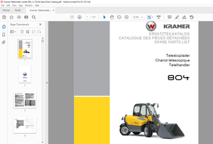 KRAMER Telehandler 804 Spare Parts List Manual – PDF DOWNLOAD