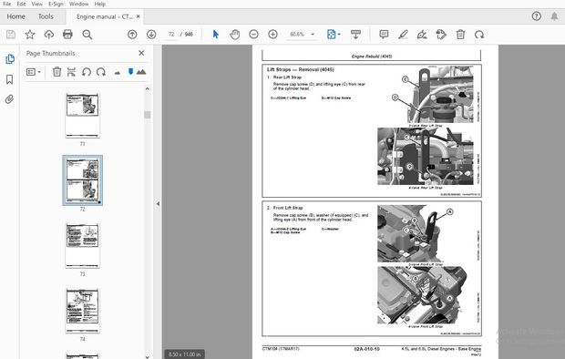John Deere 4.5L and 6.8L Diesel Engines (Base Engine) Component Technical Manual CTM104 - PDF 