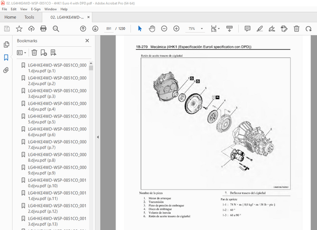 Isuzu 4HK1 de especificacion Euro4 con DPD Motor 2008-2014MY N-Series Manual De Taller - PDF 
