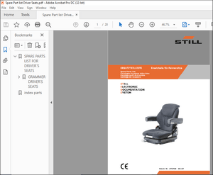 STILL STED Forklift Driver Seats Spare Parts List Manual – PDF DOWNLOAD