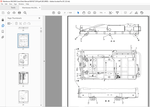 Manitowoc Crane MLC650 Parts Manual SN 6501027 – PDF DOWNLOAD