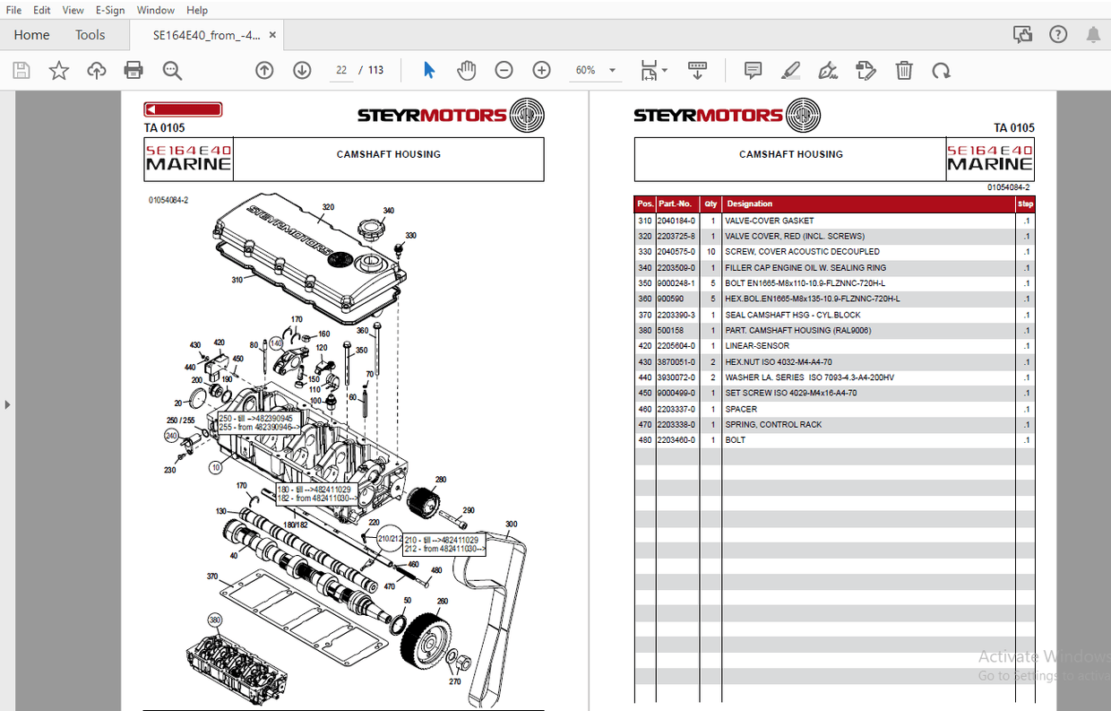 Steyr SE164E40 Marine Engines Parts Manual-482350378 – PDF DOWNLOAD
