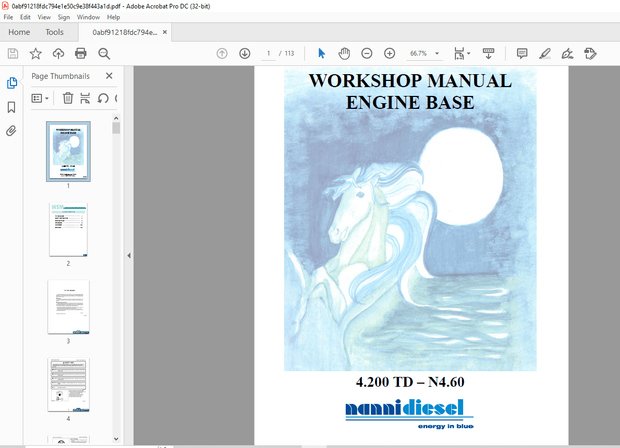 Nanni Diesel Engine Base 4.200 TD – N4.60 Workshop Manual 60300128 – PDF DOWNLOAD