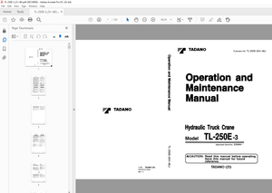 Tadano Hydraulic Truck Crane TL-250E-3 Operation and Maintenance Manual PDF
