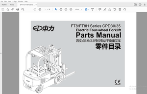 EP FT8/FT8H Series CPD30/35 Electric Four-wheel Forklift Parts Manual – PDF DOWNLOAD