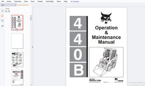 Bobcat 440B Operation &amp; Maintenance Manual 6570155 - PDF DOWNLOAD