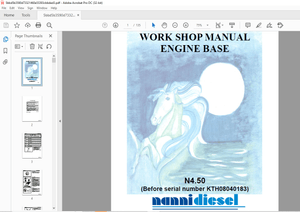 Nanni Diesel Engine Base N4.50 Workshop Manual SN KTH08040183 – PDF DOWNLOAD