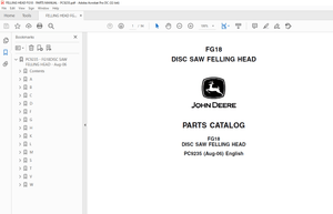 John Deere FG18 DISC SAW FELLING HEAD Parts Manual PC9235 - PDF DOWNLOAD