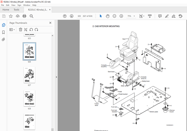Hyundai R220LC-9 Crawler Excavator (India) Service Manual - PDF