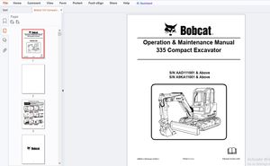 Bobcat 335 Compact Excavator Operation &amp; Maintenance Manual 6986948 – PDF DOWNLOAD