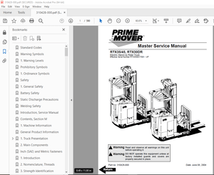 BT Prime Mover RTX35/45, RTX30DR Electric Rider Truck Parts Manual - PDF DOWNLOAD