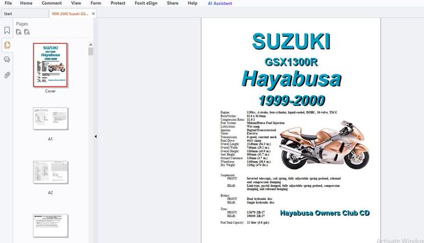 1999-2000 Suzuki GSX1300R Hayabusa Parts Manual – PDF DOWNLOAD