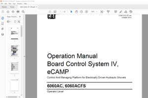 Cat Hydraulic Shovel 6060AC, 6060ACFS Board Control System IV, eCAMP Operation Manual BI015343 – PDF