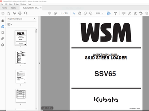 Kubota WSM SVL97-2 Compact Track Loader Workshop Manual - PDF DOWNLOAD