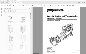 Drexel R40 LPG Engine &amp; Transmission SwingMast Lift Truck Parts Manual_1416917 – PDF DOWNLOAD