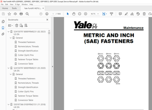 Yale H876 (GDP80DC, GDP90DC, GDP100DC, GDP100DCS, GDP120DC Europe) Service Manual PDF
