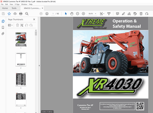XTREME Telehandler XR4030 Cummins Tier 4F Operation &amp; Safety Manual PDF