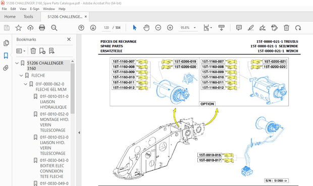 Terex DARUKHOZ CHALLENGER 3160 Terhelési táblázatok SN 51205 PDF
