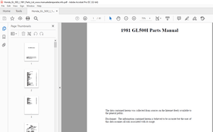 1981 Honda  GL500I Parts Manual - PDF DOWNLOAD