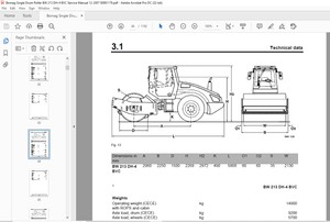 Bomag BW 213 DH-4 BVC BW 213 DH-4 BVC plate Variocontrol+ drum roller Service Manual 00891179 PDF