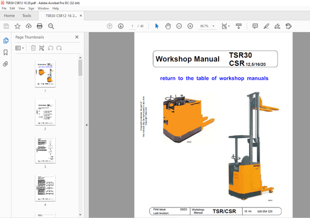 Still STED forklift TSR30 CSR12 5 16 20 Workshop Manual – PDF DOWNLOAD