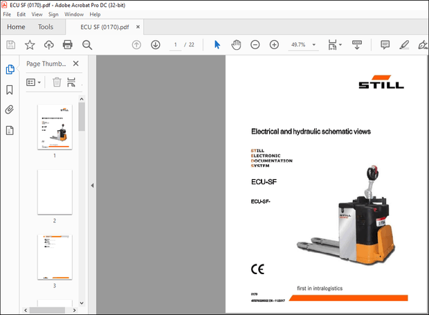 STILL STED ECU-SF Electrical and hydraulic schematic Manual 0170 – PDF DOWNLOAD