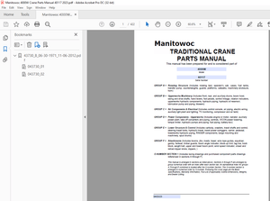 Manitowoc Traditional Crane 4000W Parts Manual SN 40117 – PDF DOWNLOAD