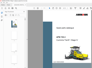 Ammann AFW700-3 sn JG002495 – STV5100E sn 3102495 Parts Manual
