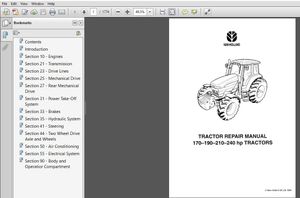 New Holland 170 190 210 240Hp Tractor Service Repair Manual (6035430100)  - PDF 