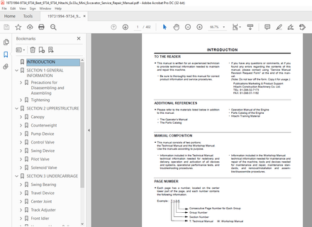 Hitachi EX33 Mini Excavator Service Repair Manual - PDF DOWNLOAD