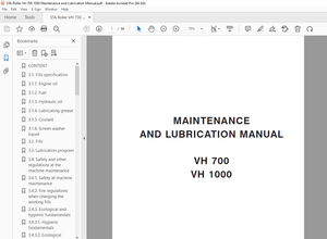 STA VH 700 VH 1000 Maintenance and Lubrication Manual – PDF DOWNLOAD